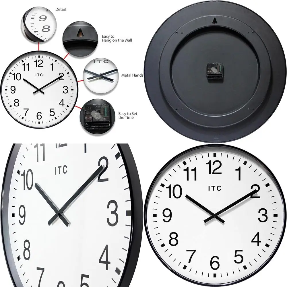 Silent 19 Battery-Powered Round Clock, Ideal for Offices, Classrooms, and Schools, Black
Silent 19 Battery-Powered Round Clock, Ideal for Offices, Classrooms, and Schools, Black