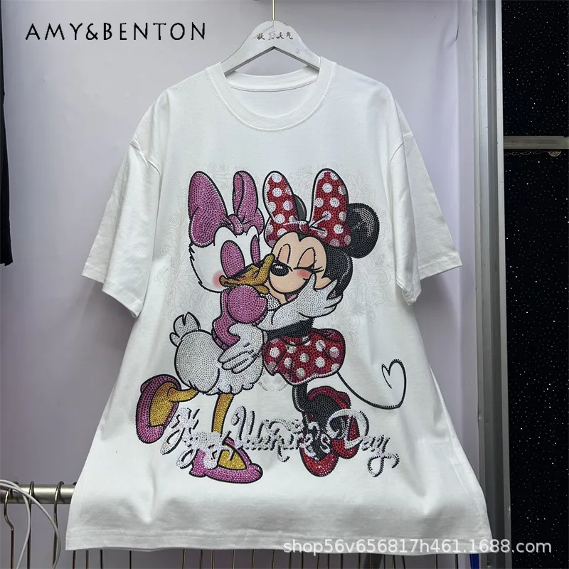 Уникальный дизайн, свободные футболки Y2k с принтом тяжелой промышленности и стразами, модная брендовая футболка с короткими рукавами, топ, пуловер
Уникальный дизайн, свободные футболки Y2k с принтом тяжелой промышленности и стразами, модная брендовая футболка с короткими рукавами, топ, пуловер