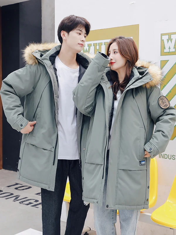 Winter Thiened Long Hooded Parka Coat Men's And Women's with Fur Collar Workwear Warm Winter down Jaet Outerwear
Winter Thiened Long Hooded Parka Coat Men's And Women's with Fur Collar Workwear Warm Winter down Jaet Outerwear