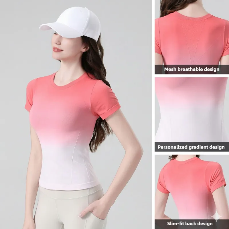 Krisnanas 11colors Sportswear Woman Gym T-shirts 2025 Gradient Running O Neck Short Sleeve Straight Back Vent Yoga Tops&tees
Krisnanas 11colors Sportswear Woman Gym T-shirts 2025 Gradient Running O Neck Short Sleeve Straight Back Vent Yoga Tops&tees