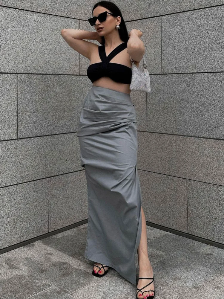 Tossy Summer For Women Split Y2K Pencil Skirts Bodycon High Waist Solid Fashion Ladies Streetwear Pleated Irregular Maxi Skirt
Tossy Summer For Women Split Y2K Pencil Skirts Bodycon High Waist Solid Fashion Ladies Streetwear Pleated Irregular Maxi Skirt
