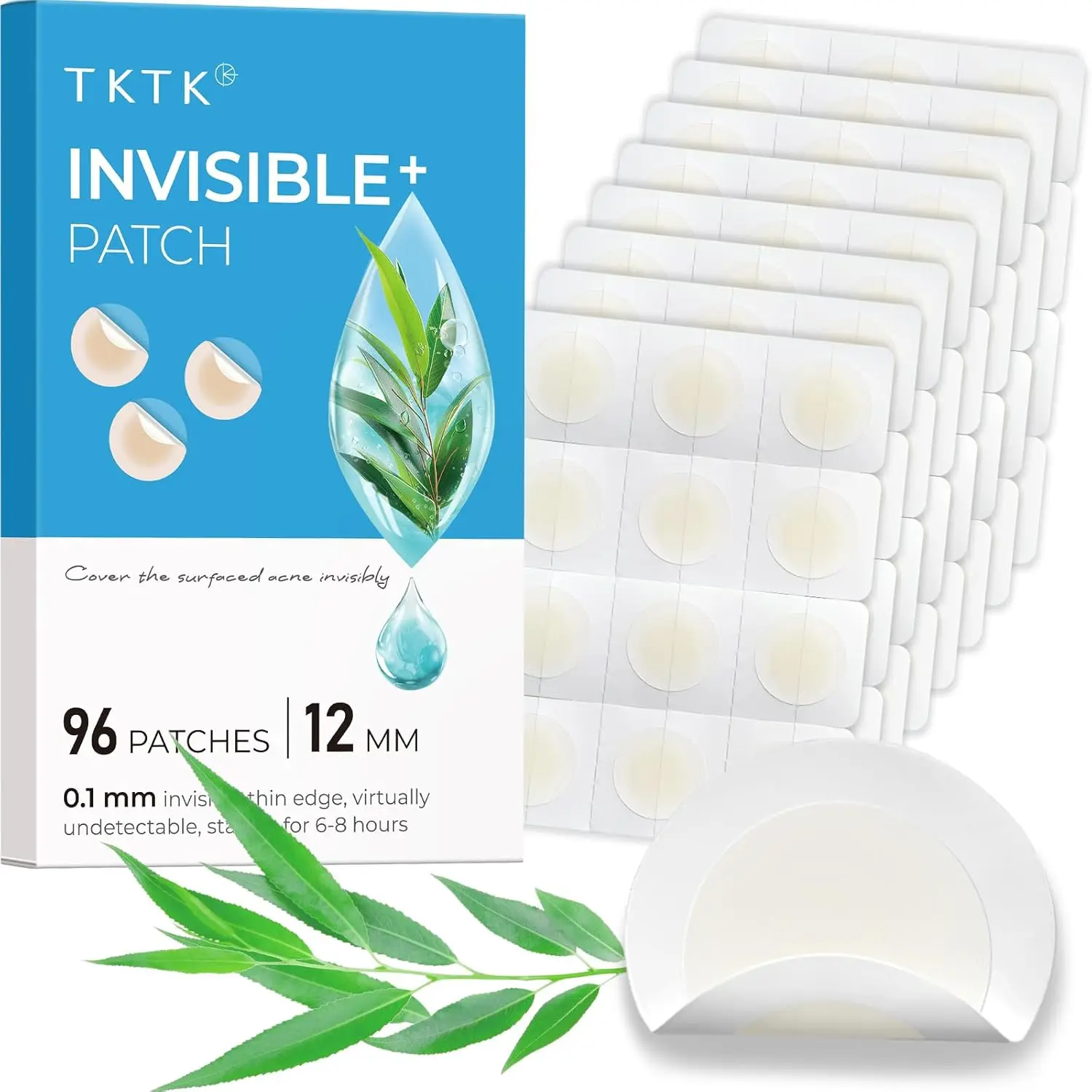 Invisible Acne Patches 12mm, 96 Count with Salicylic Acid, Hydrocolloid Zit Patch for Face
Invisible Acne Patches 12mm, 96 Count with Salicylic Acid, Hydrocolloid Zit Patch for Face