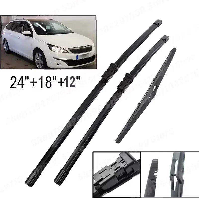 Wiper Front & Rear Wiper Blades Set For Peugeot 308SW T9 308 Estate 2014 - 2020 Windshield Windscreen Window 24"18"12"
Wiper Front & Rear Wiper Blades Set For Peugeot 308SW T9 308 Estate 2014 - 2020 Windshield Windscreen Window 24"18"12"