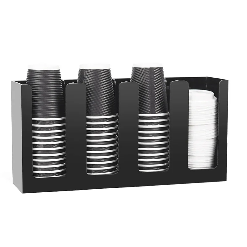 LICG-1 Piece Coffee Cup And Lid Organizer Disposable Paper Cup Holder Dispenser 4 Compartments Black
LICG-1 Piece Coffee Cup And Lid Organizer Disposable Paper Cup Holder Dispenser 4 Compartments Black
