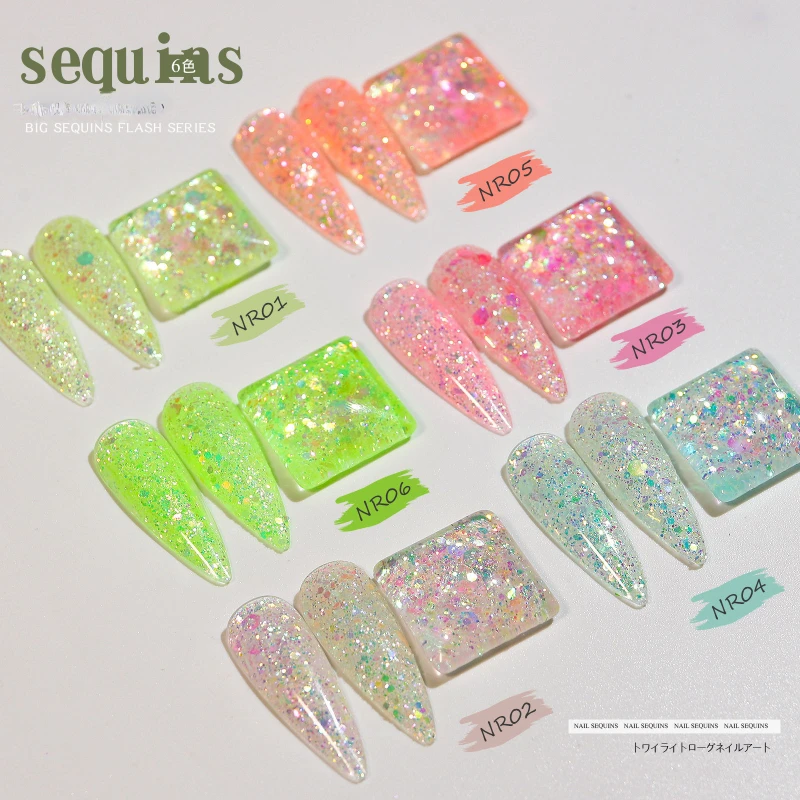 CHUNSHU 6PCS Nail Glitter Powder Mix Size Nail Sequins Colorful Nails Art Flash Flakes Paillette Manicure Accessories Decoration
CHUNSHU 6PCS Nail Glitter Powder Mix Size Nail Sequins Colorful Nails Art Flash Flakes Paillette Manicure Accessories Decoration