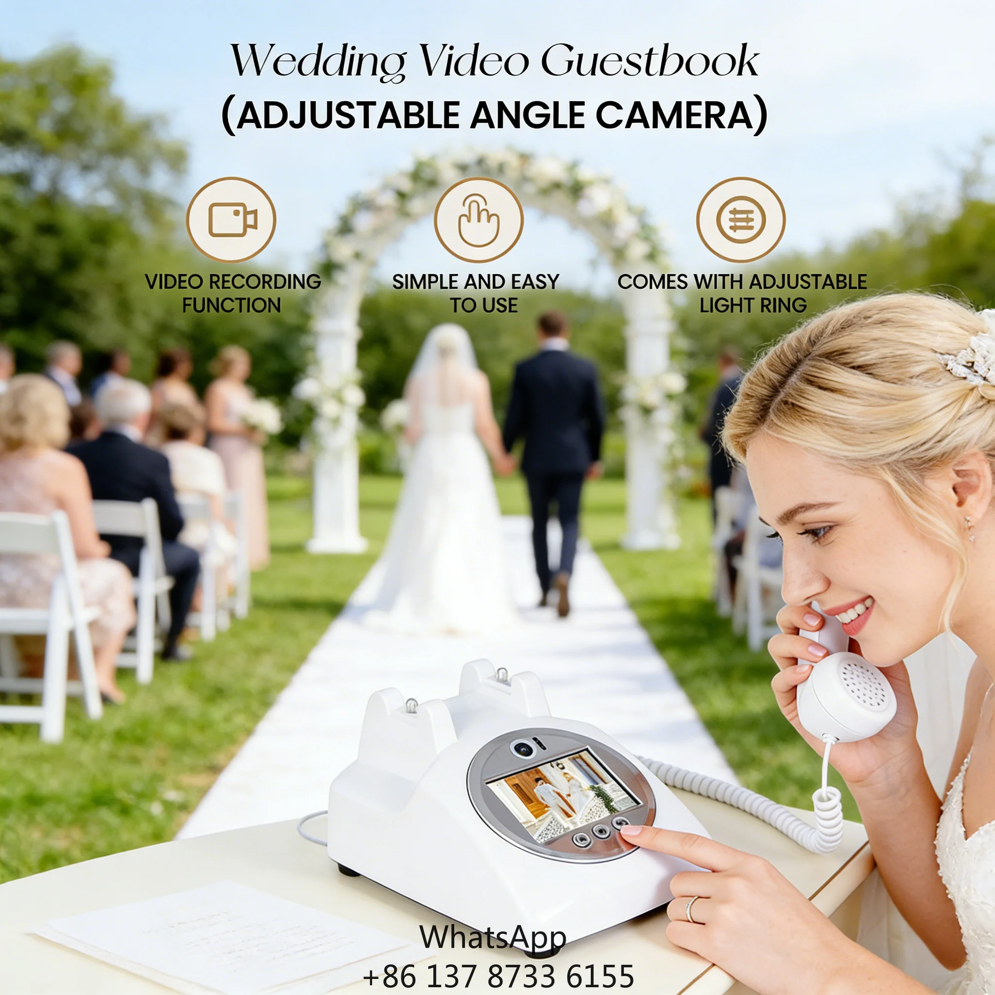 Hot Sale 1080P HD Retro Phone Booth , Wedding Guest Video Message Blessing Phone ,Video Guest Book Photo Function
Hot Sale 1080P HD Retro Phone Booth , Wedding Guest Video Message Blessing Phone ,Video Guest Book Photo Function