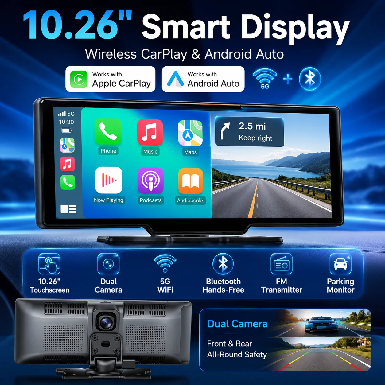 XFY Wireless Carplay Portable Digital Dashboard Android Auto 10.26 Inch Smart Player With Voice Control 1080P BT TF NEW 2026
XFY Wireless Carplay Portable Digital Dashboard Android Auto 10.26 Inch Smart Player With Voice Control 1080P BT TF NEW 2026