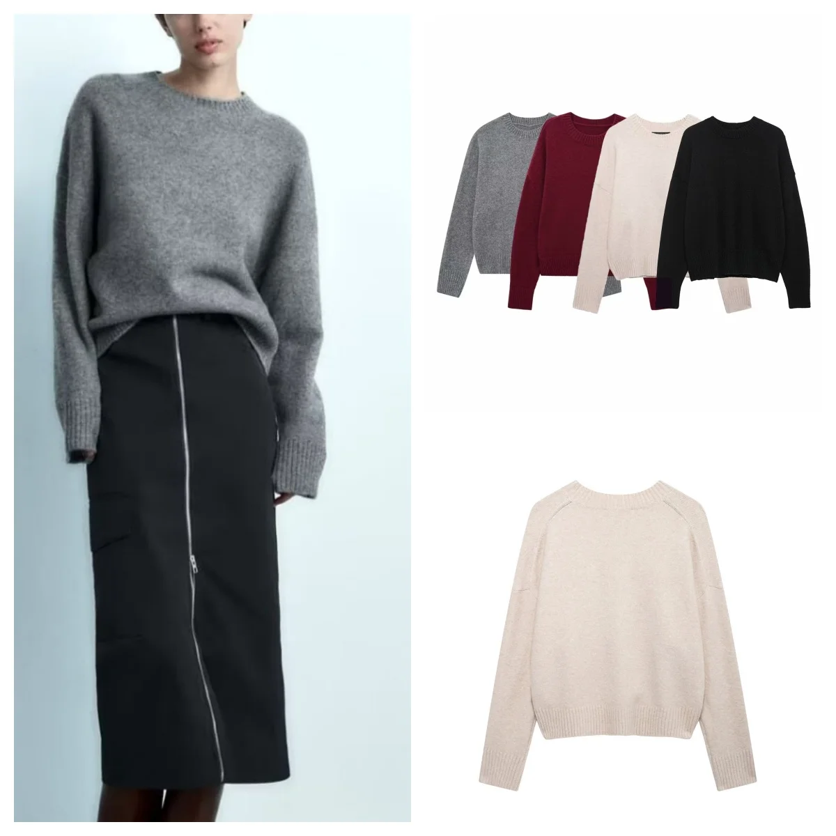 European and American style new fashion simple versatile round neck pullover soft long sleeve knitted sweater
European and American style new fashion simple versatile round neck pullover soft long sleeve knitted sweater
