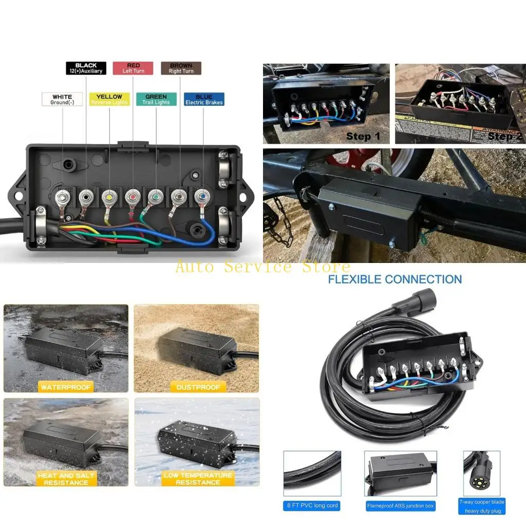462A 8 Feet 7 Way Trailer Wiring Harness With Waterproof Connector for Trucks
462A 8 Feet 7 Way Trailer Wiring Harness With Waterproof Connector for Trucks