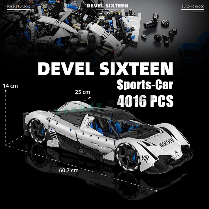 4016PCS Officially Licensed Devel Sixteen V16 Sports Super Car,City Vehicle Building Blocks Racing Fans Toys Xmas Birthday Gifts
4016PCS Officially Licensed Devel Sixteen V16 Sports Super Car,City Vehicle Building Blocks Racing Fans Toys Xmas Birthday Gifts