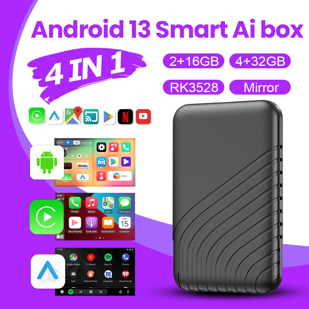 CarPlay Ai TV Box Беспроводной Carplay Android Auto Android 13 для Netflix Youtube для Audi Buick Chery Ford GMC Haval Honda Jeep
CarPlay Ai TV Box Беспроводной Carplay Android Auto Android 13 для Netflix Youtube для Audi Buick Chery Ford GMC Haval Honda Jeep