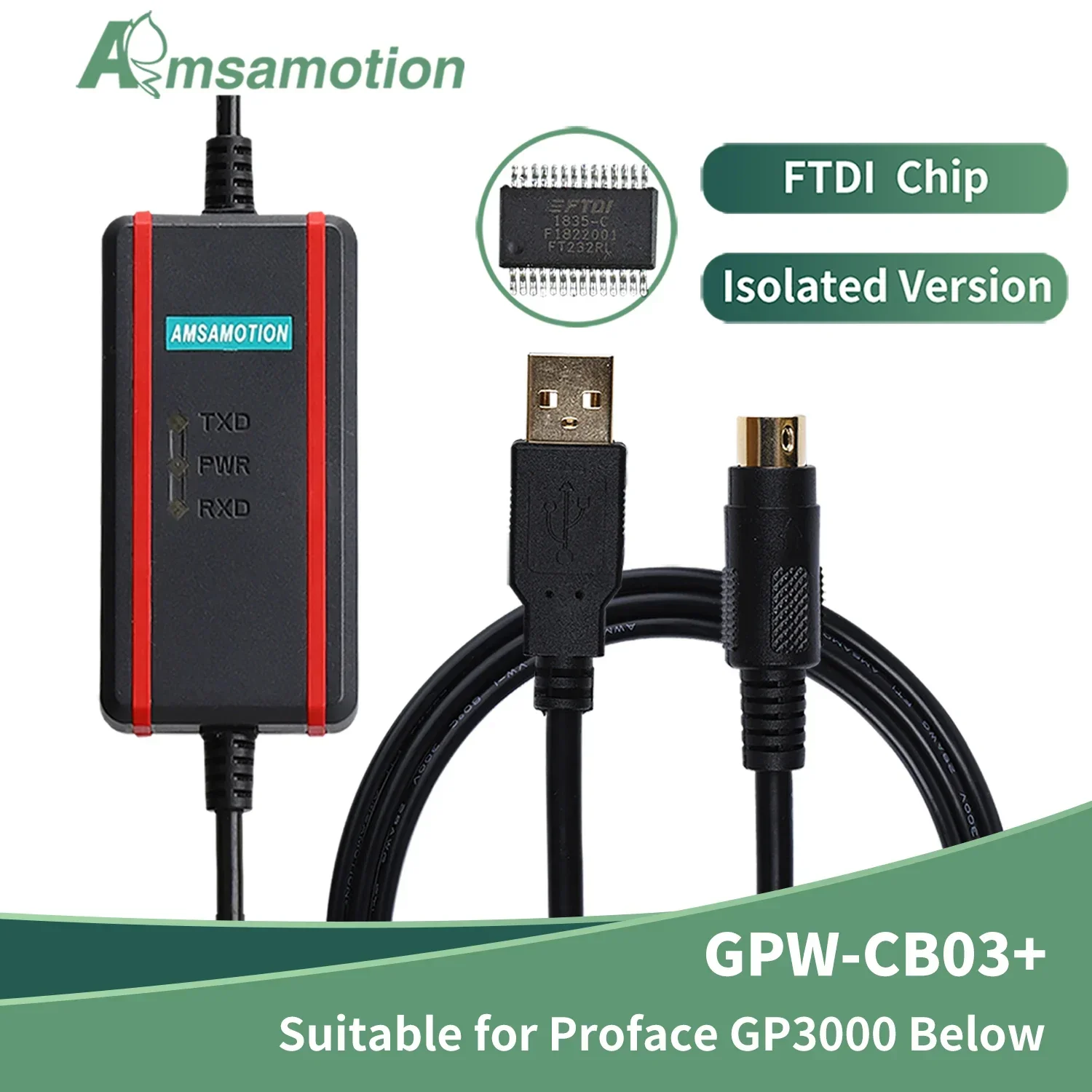 GPW-CB03 Высокоскоростной кабель для загрузки типа FTDI Подходит для программирования HMI Proface GP3000 с сенсорным экраном
GPW-CB03 Высокоскоростной кабель для загрузки типа FTDI Подходит для программирования HMI Proface GP3000 с сенсорным экраном