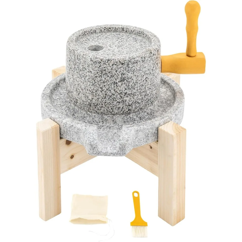 Manual Natural Hemp Stone Grain Mill Grinder with 304 Stainless Steel Core for Dry and Wet Grinding Soybeans Rice Nuts Spices
Manual Natural Hemp Stone Grain Mill Grinder with 304 Stainless Steel Core for Dry and Wet Grinding Soybeans Rice Nuts Spices