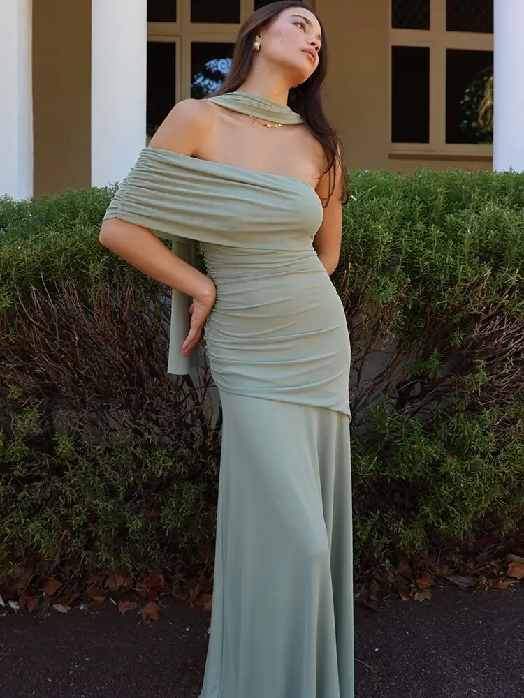 Oniflyme One Sleeve Off Shoulder Elegant Maxi Dress Women Autumn Slash Neck Backless Bodycon Sexy Wedding Party Dresses Vestido
Oniflyme One Sleeve Off Shoulder Elegant Maxi Dress Women Autumn Slash Neck Backless Bodycon Sexy Wedding Party Dresses Vestido