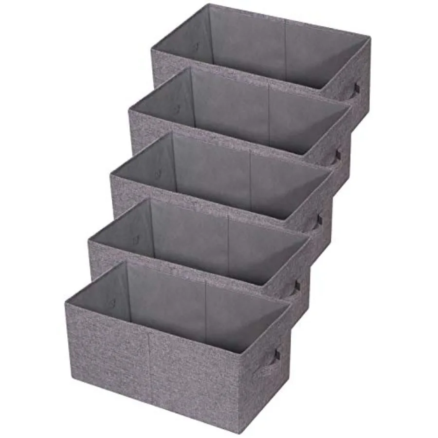 Set of 5 Closet Organizer Bins with Handle, Fabric Foldable Storage Baskets Cloth Box Containers for Shelves Home Office Clothe
Set of 5 Closet Organizer Bins with Handle, Fabric Foldable Storage Baskets Cloth Box Containers for Shelves Home Office Clothe