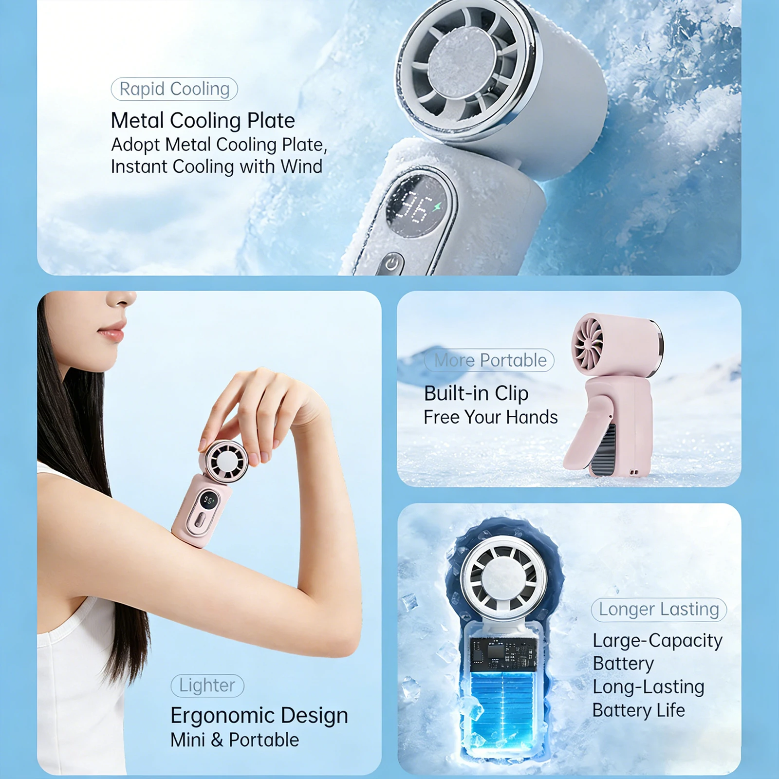 Personal Handheld Fans Adjustable 5-Speed Small Pocket Fan with LED Display for Outdoor Travel Office Travel Accessories Gift
Personal Handheld Fans Adjustable 5-Speed Small Pocket Fan with LED Display for Outdoor Travel Office Travel Accessories Gift