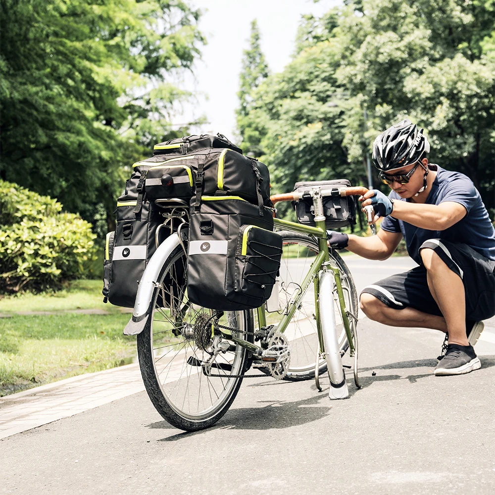 Rhinowalk Bike Pannier Bag 65L Big Capacity Bicycle Double Side Bag 3 in 1 Waterproof Cycling Rear Seat Luggage with Raincover
Rhinowalk Bike Pannier Bag 65L Big Capacity Bicycle Double Side Bag 3 in 1 Waterproof Cycling Rear Seat Luggage with Raincover