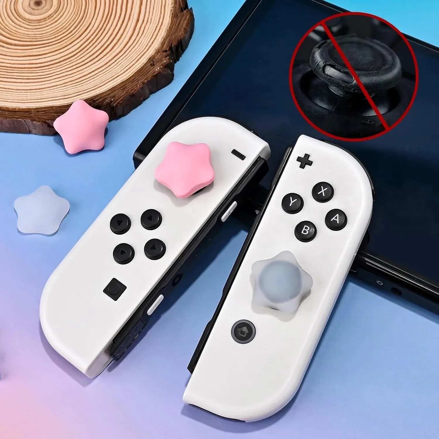 Thumb Grips Caps Design for Switch/Switch OLED/Switch Lite Console, Soft Silicone Joycon Analog Controller Protective Anti-Slip
Thumb Grips Caps Design for Switch/Switch OLED/Switch Lite Console, Soft Silicone Joycon Analog Controller Protective Anti-Slip