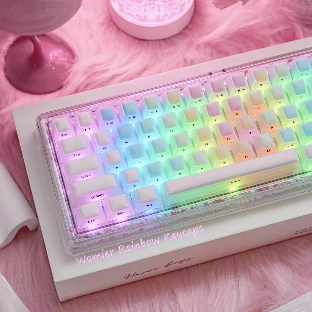 124 Keys Rainbow Castle Cherry Profile Translucent Keycaps PC Keycaps for MX Switches 61/64/68/84/104 Gamer Mechanical Keyboard
124 Keys Rainbow Castle Cherry Profile Translucent Keycaps PC Keycaps for MX Switches 61/64/68/84/104 Gamer Mechanical Keyboard