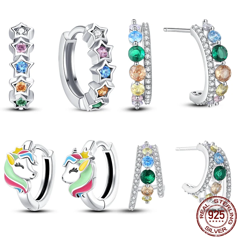 Earrings For Women Silver 925 Fashion Colored Star Earrings Cubic Zircon Rainbow Pony Ear Studs Silver 925 Original Jewelry
Earrings For Women Silver 925 Fashion Colored Star Earrings Cubic Zircon Rainbow Pony Ear Studs Silver 925 Original Jewelry