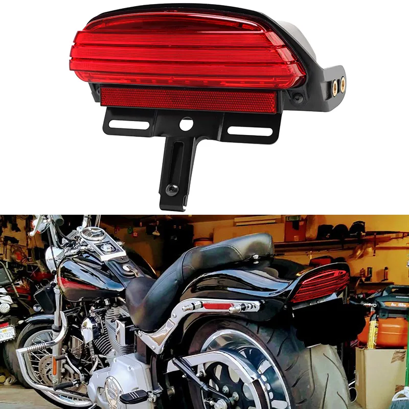 Motorcycle Red Rear Tail Brake Fender Tip Light LED Tri-Bar For Harley Dyna Fat Bob Softail FXSTB FXSTC Motorbike Taillight
Motorcycle Red Rear Tail Brake Fender Tip Light LED Tri-Bar For Harley Dyna Fat Bob Softail FXSTB FXSTC Motorbike Taillight