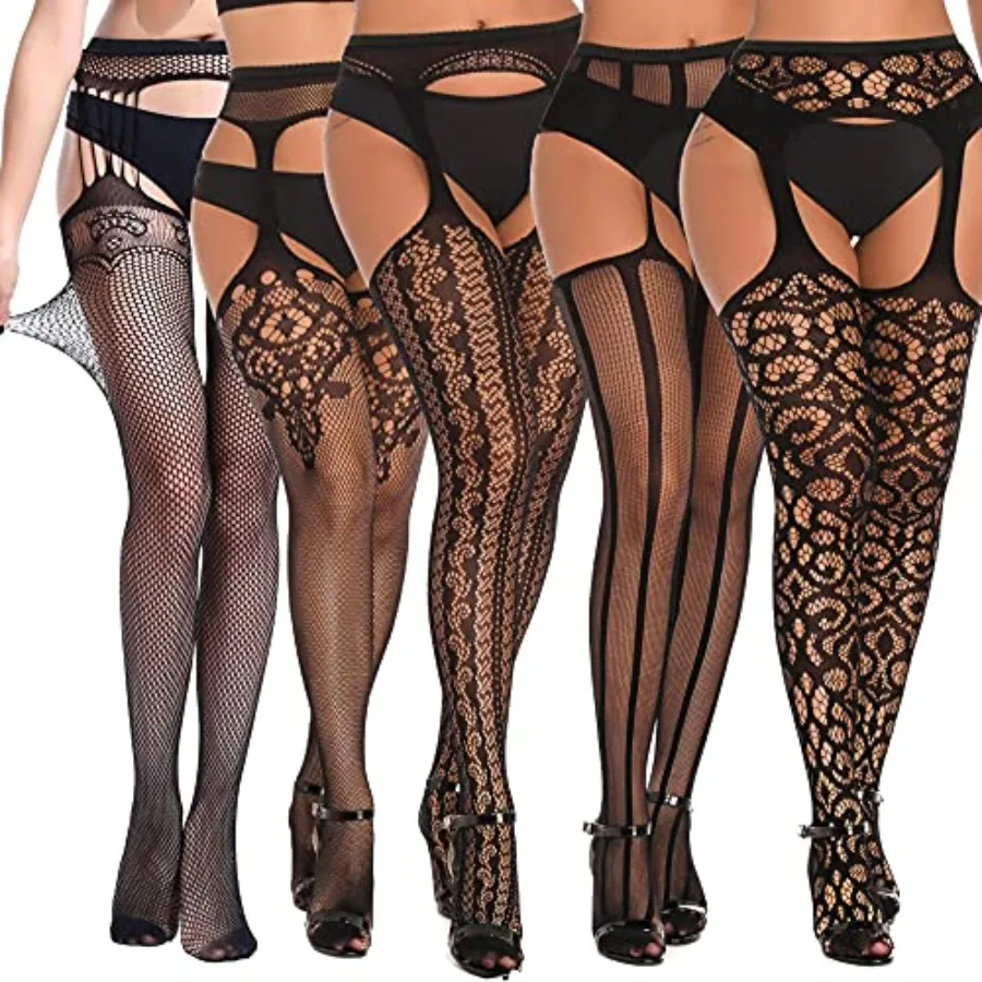 SOUTHRO 5 Pairs Fishnet Thigh High Garter Stockings Patterned Tights for Women, Garter Belt Set and Suspender Pantyhose for Gir
SOUTHRO 5 Pairs Fishnet Thigh High Garter Stockings Patterned Tights for Women, Garter Belt Set and Suspender Pantyhose for Gir