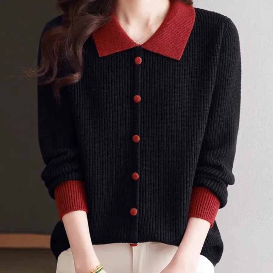 Autumn Winter Top Base Knitted Sweater Femme Pullover Korean New Style Loose Fashion Knitted Sweater Women Lapel Long Sleeved
Autumn Winter Top Base Knitted Sweater Femme Pullover Korean New Style Loose Fashion Knitted Sweater Women Lapel Long Sleeved