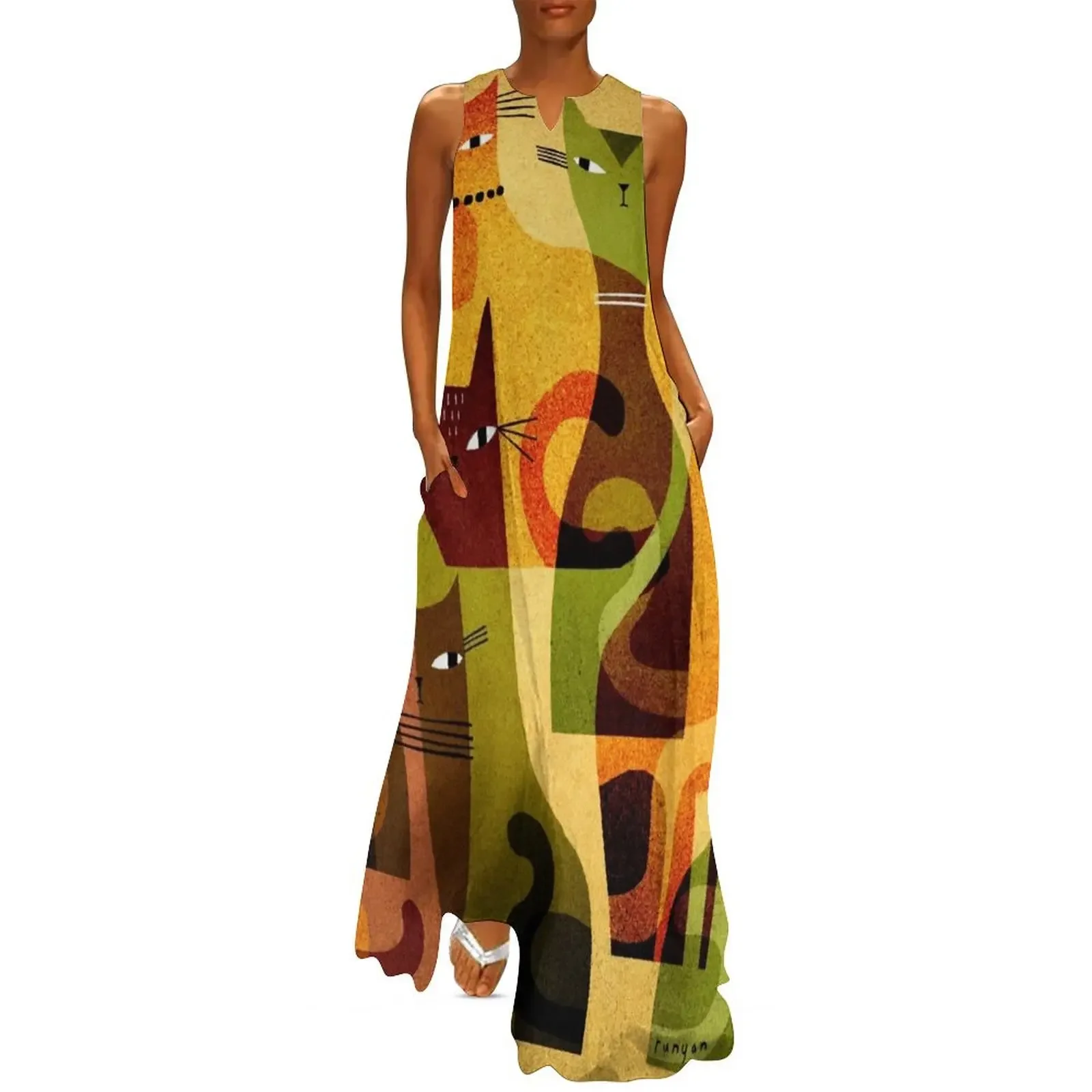 CAT HERD Long Dress evening dress woman Women's summer long dress summer party night
CAT HERD Long Dress evening dress woman Women's summer long dress summer party night