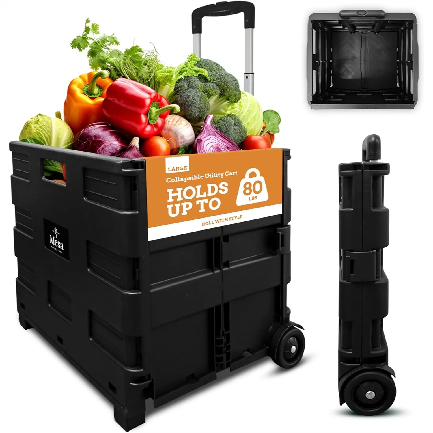 Collapsible Utility Cart with Telescopic Handle, Heavy Duty Up to 80 Lbs Load Capacity, Space Saving Design for Shopping and
Collapsible Utility Cart with Telescopic Handle, Heavy Duty Up to 80 Lbs Load Capacity, Space Saving Design for Shopping and