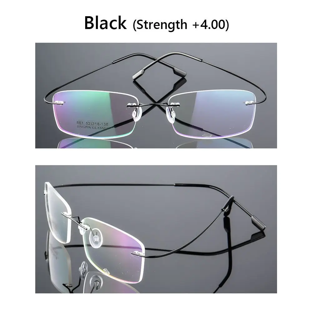 Eyewear Ultralight Flexible Reading Glasses Rimless Presbyopic Eyeglasses Memory Titanium
Eyewear Ultralight Flexible Reading Glasses Rimless Presbyopic Eyeglasses Memory Titanium