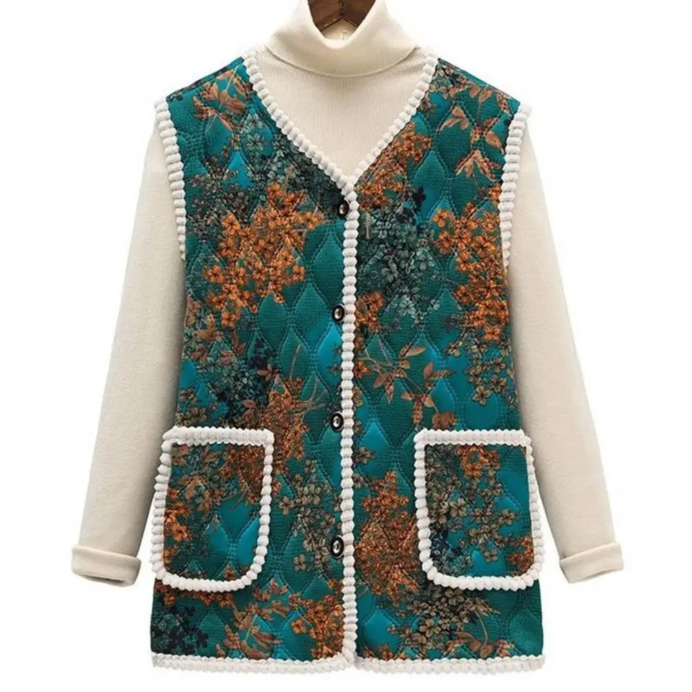 Autumn Vest for Women Women Polyester Vest Stylish Middle-aged Women's Floral Vest Coat Warm Windproof Fashionable Outerwear
Autumn Vest for Women Women Polyester Vest Stylish Middle-aged Women's Floral Vest Coat Warm Windproof Fashionable Outerwear