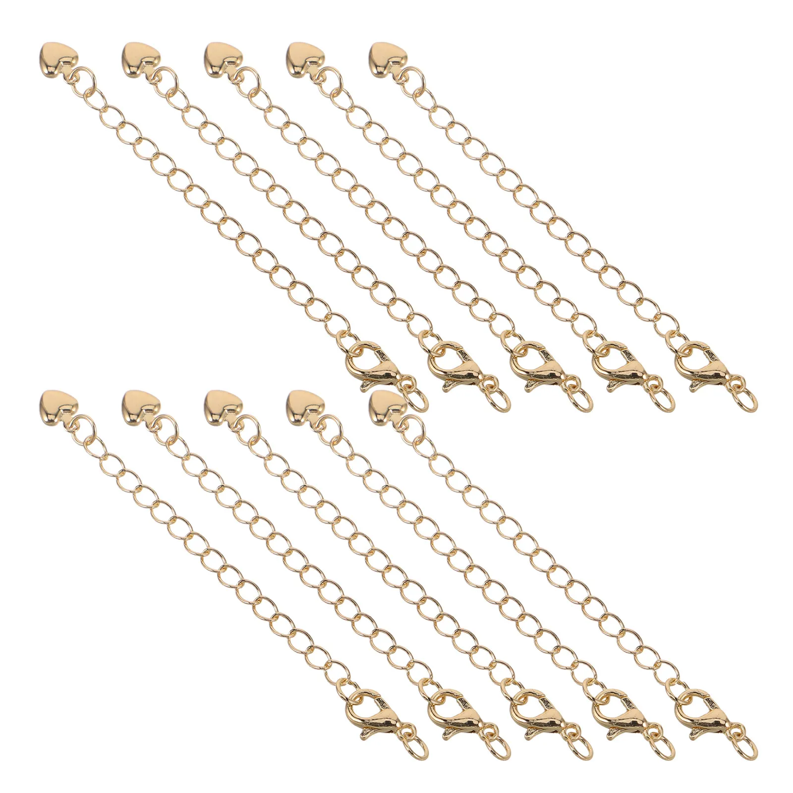 10Pcs Gold Plated Necklace Extenders 3 Inch Lobster Clasp Jewelry Chain Extender for Necklaces Bracelets Anklets Universal
10Pcs Gold Plated Necklace Extenders 3 Inch Lobster Clasp Jewelry Chain Extender for Necklaces Bracelets Anklets Universal
