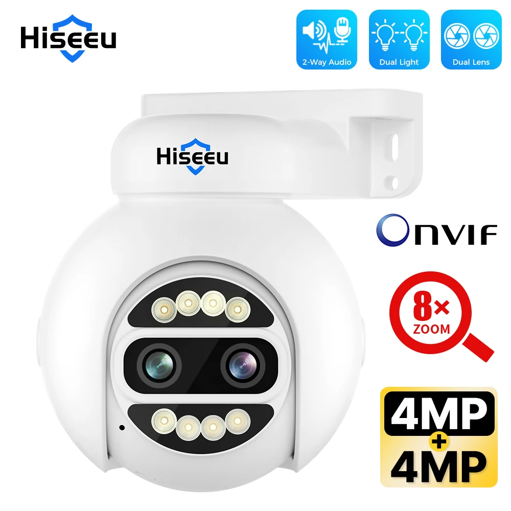 Hiseeu 4K камера с двумя объективами POE 4MP + 4MP 8MP HD 8-кратный зум двустороннее аудио CCTV PTZ камеры видеонаблюдения ночного видения
Hiseeu 4K камера с двумя объективами POE 4MP + 4MP 8MP HD 8-кратный зум двустороннее аудио CCTV PTZ камеры видеонаблюдения ночного видения