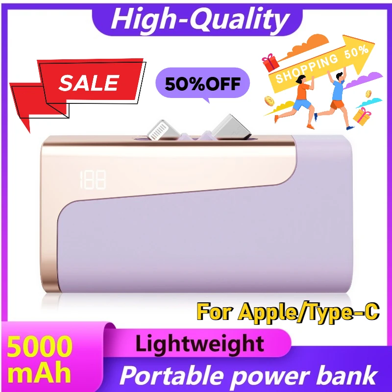 New Power Bank with Rotating Double Ended Folding Design Compatible for Apple Type-C for Huawei Portable Mobile Power
New Power Bank with Rotating Double Ended Folding Design Compatible for Apple Type-C for Huawei Portable Mobile Power