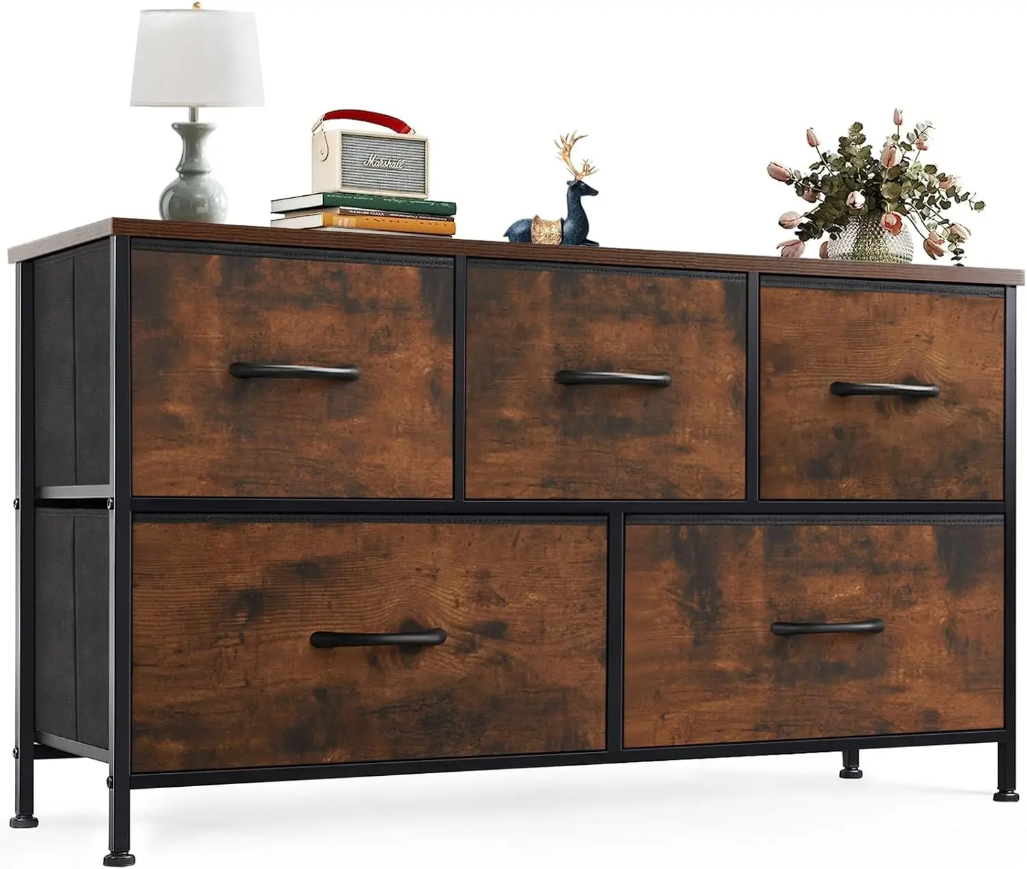 5 Drawer Dresser for Bedroom, Wide Fabric Storage Tower with Wooden Top and Metal Frame, Closet Chest Organizer Furniture, TV
5 Drawer Dresser for Bedroom, Wide Fabric Storage Tower with Wooden Top and Metal Frame, Closet Chest Organizer Furniture, TV