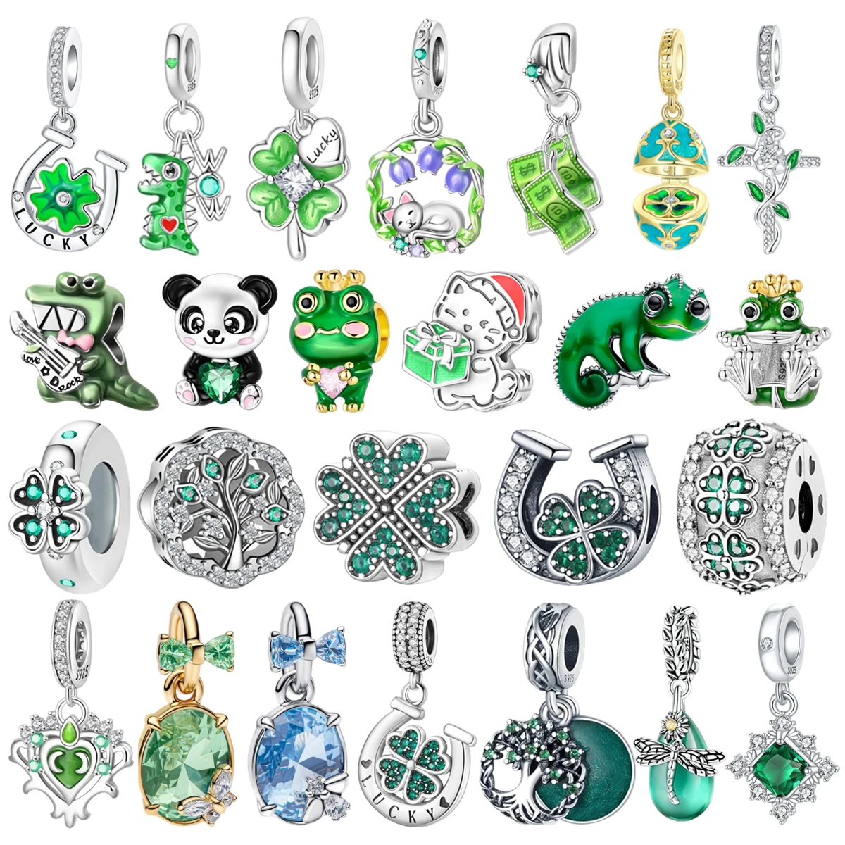 New Original 925 Sterling Silver Lucky Four Leaf Clover Tree Cat Butterfly Dollar Pendant Beads for DIY Women's Jewelry Gifts
New Original 925 Sterling Silver Lucky Four Leaf Clover Tree Cat Butterfly Dollar Pendant Beads for DIY Women's Jewelry Gifts