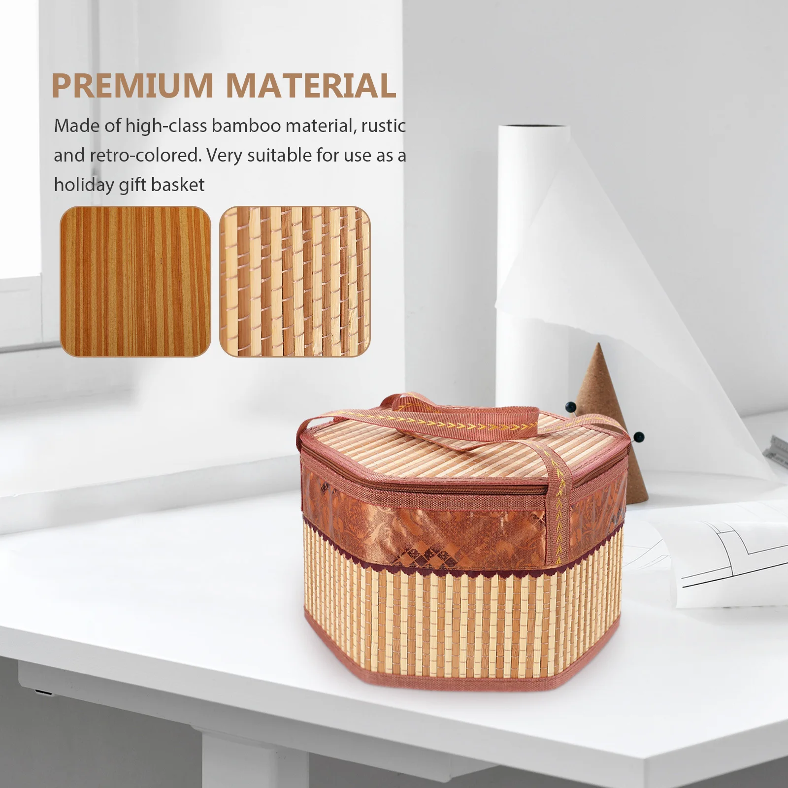 Portable Bamboo Woven Da Xie Gift Basket Retro Style Covered Picnic Food Holder Multi-Function Storage and Snacks Container
Portable Bamboo Woven Da Xie Gift Basket Retro Style Covered Picnic Food Holder Multi-Function Storage and Snacks Container