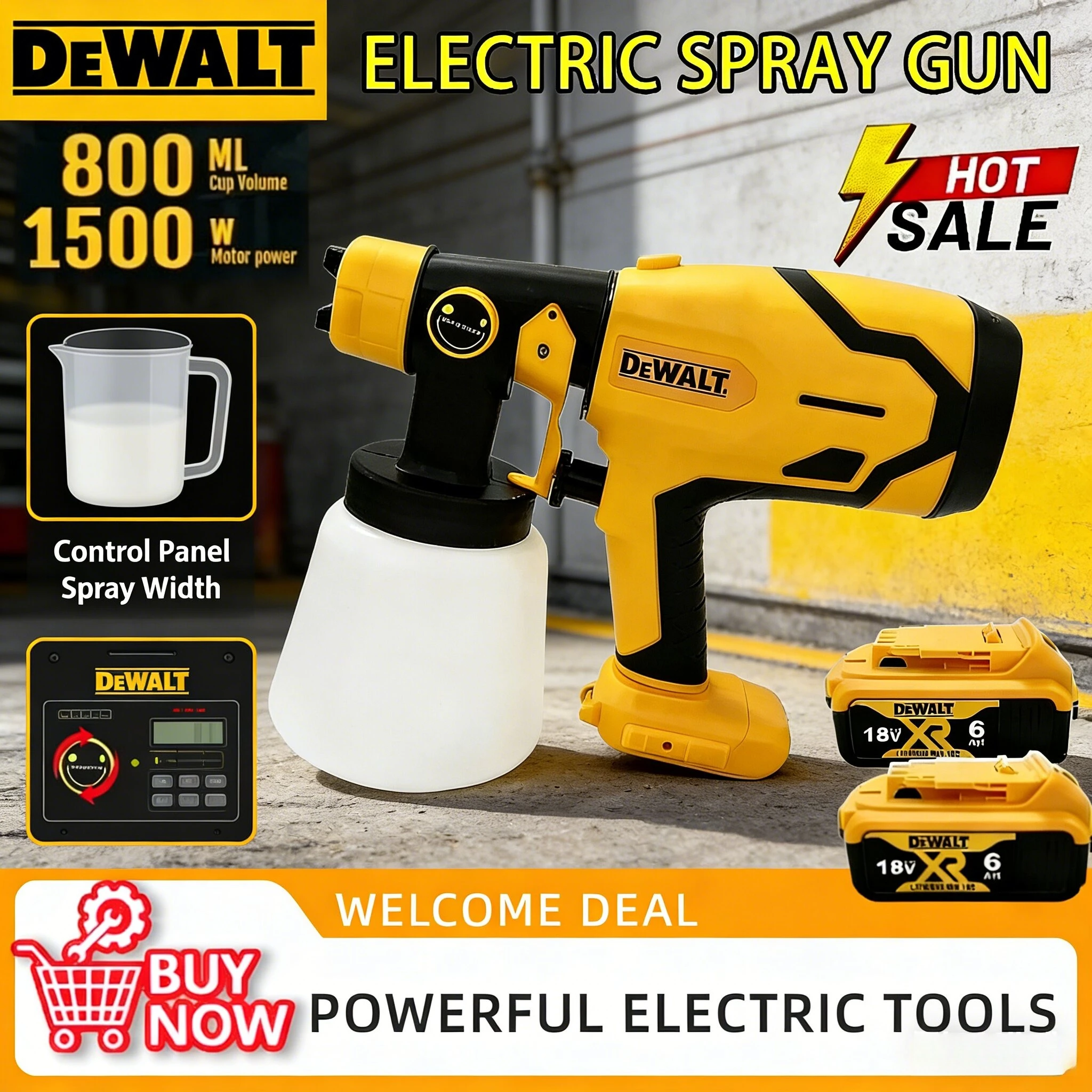 Портативный беспроводной краскопульт Dewalt 800 мл, мощный распылитель для автомобилей и мебели, совместим с аккумуляторами DEWALT
Портативный беспроводной краскопульт Dewalt 800 мл, мощный распылитель для автомобилей и мебели, совместим с аккумуляторами DEWALT