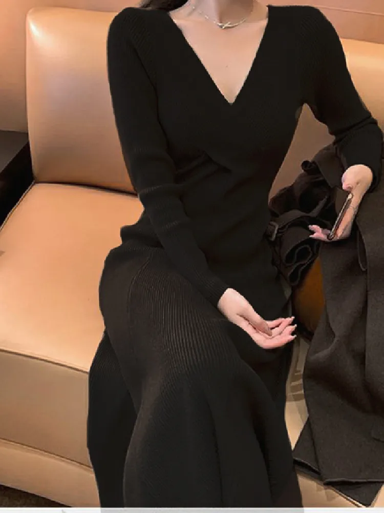 Elegant Woman Vestido Feminino Thick Sweater Dress Women Winter Warm Clothing Vintage Knitted Autumn Solid Dresses 2022 Korean
Elegant Woman Vestido Feminino Thick Sweater Dress Women Winter Warm Clothing Vintage Knitted Autumn Solid Dresses 2022 Korean