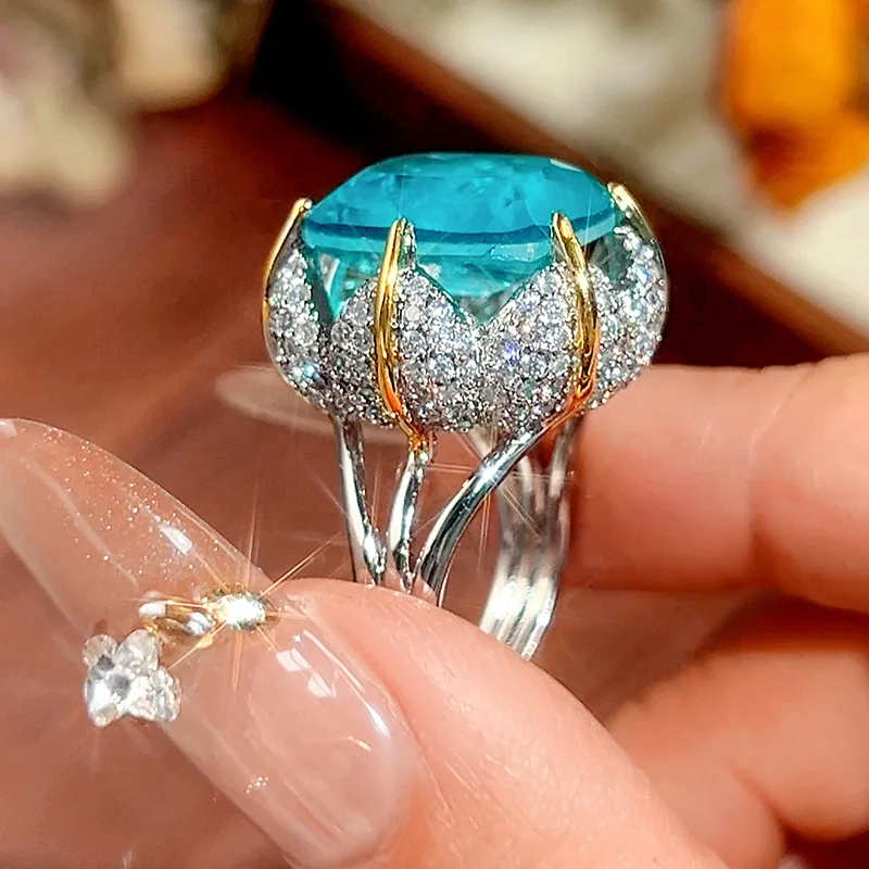 Adjustable Paraiba Tourmaline Ring Earring Necklace Cushion Cut Blue Green Gemstone Wedding Jewelry for Women Dress Accessories
Adjustable Paraiba Tourmaline Ring Earring Necklace Cushion Cut Blue Green Gemstone Wedding Jewelry for Women Dress Accessories