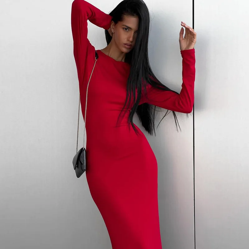 Spring Summer New Pure Color Long Sleeve Waist Cinched Bodycon Split Dress Women's Holiday Style Cross-Border Women's Clothing
Spring Summer New Pure Color Long Sleeve Waist Cinched Bodycon Split Dress Women's Holiday Style Cross-Border Women's Clothing