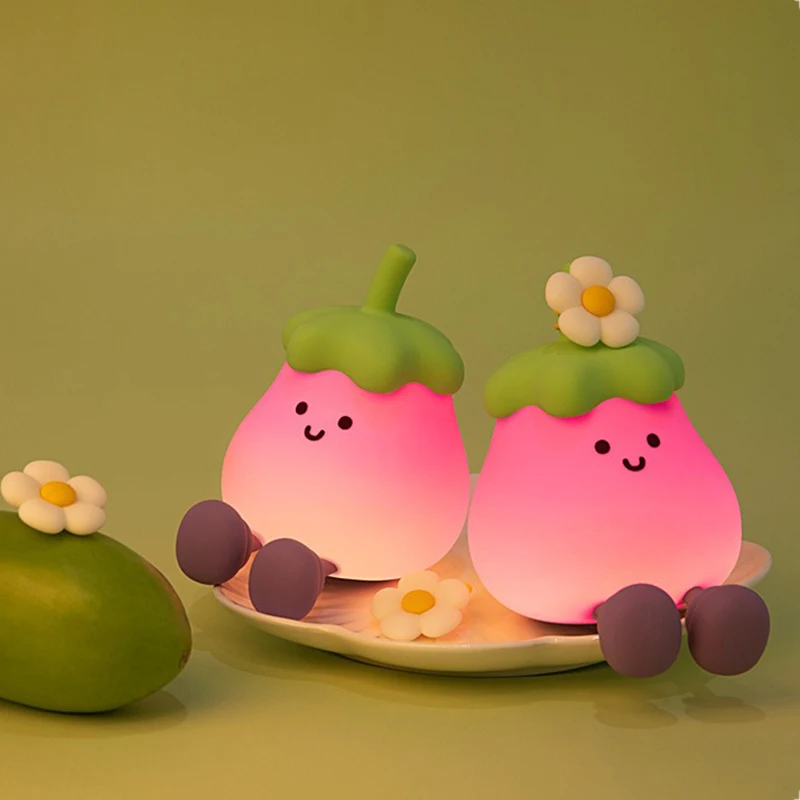 LED Cute Eggplant Night Light Dimmable Nursery Eggplant Lamps Super Squishy Silicone USB Rechargeable Touch Control Night Lamp
LED Cute Eggplant Night Light Dimmable Nursery Eggplant Lamps Super Squishy Silicone USB Rechargeable Touch Control Night Lamp