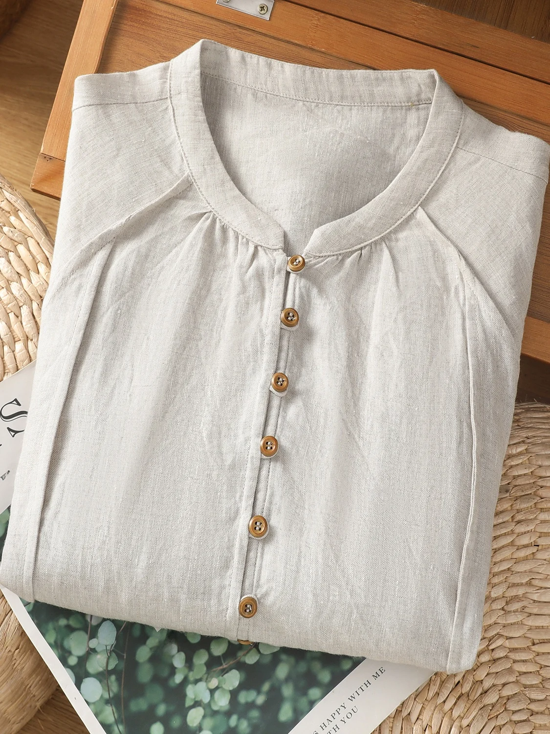 Faionable Retro Stand Collar Loose Casual Women's irt Large Size Design Sensation Breathable Cotton Seven Sve Long Coat
Faionable Retro Stand Collar Loose Casual Women's irt Large Size Design Sensation Breathable Cotton Seven Sve Long Coat