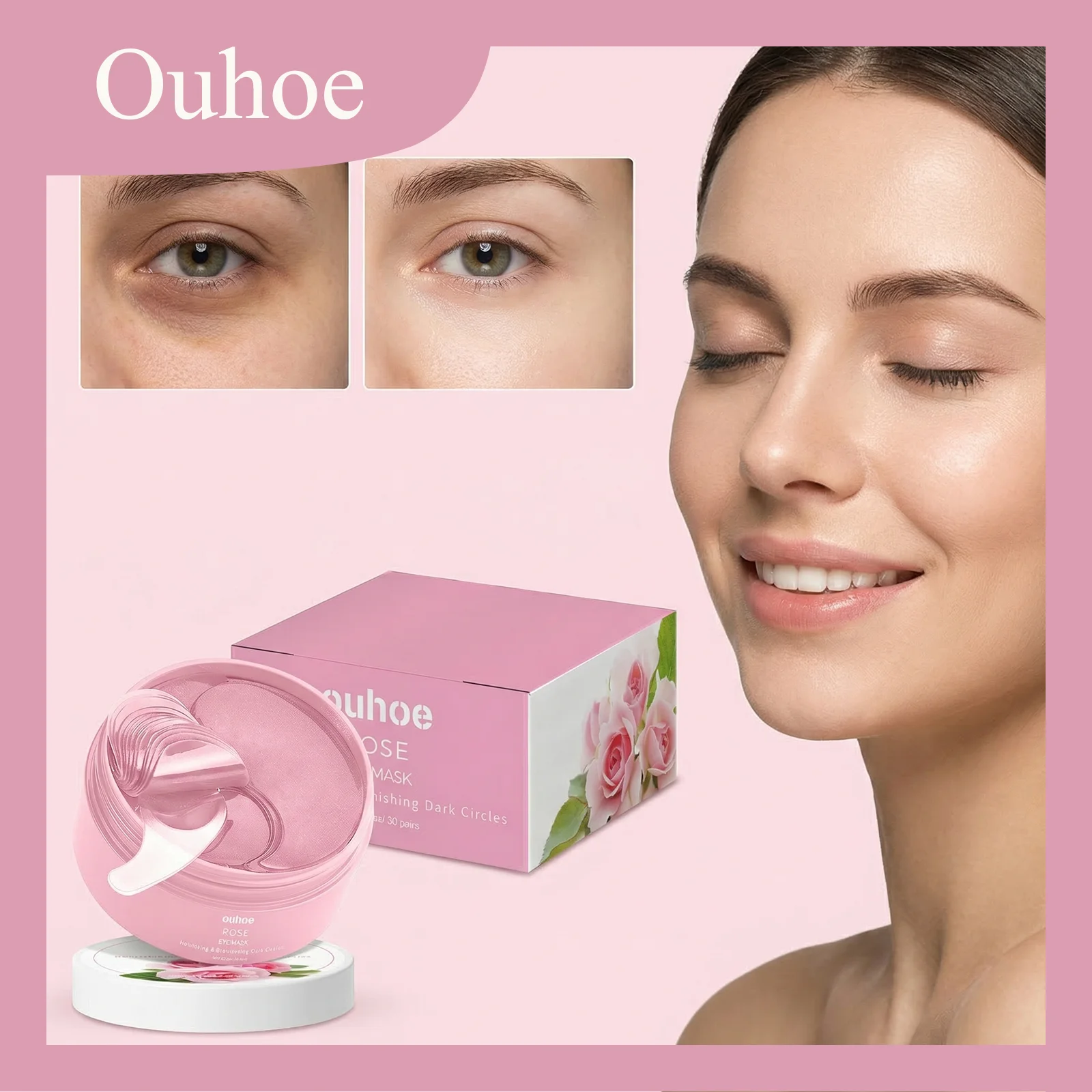 Ouhoe 60 шт. Укрепляющие патчи для глаз с розой: длительное увлажнение, против морщин, омоложение кожи после недосыпа, лифтинг-эффект
Ouhoe 60 шт. Укрепляющие патчи для глаз с розой: длительное увлажнение, против морщин, омоложение кожи после недосыпа, лифтинг-эффект