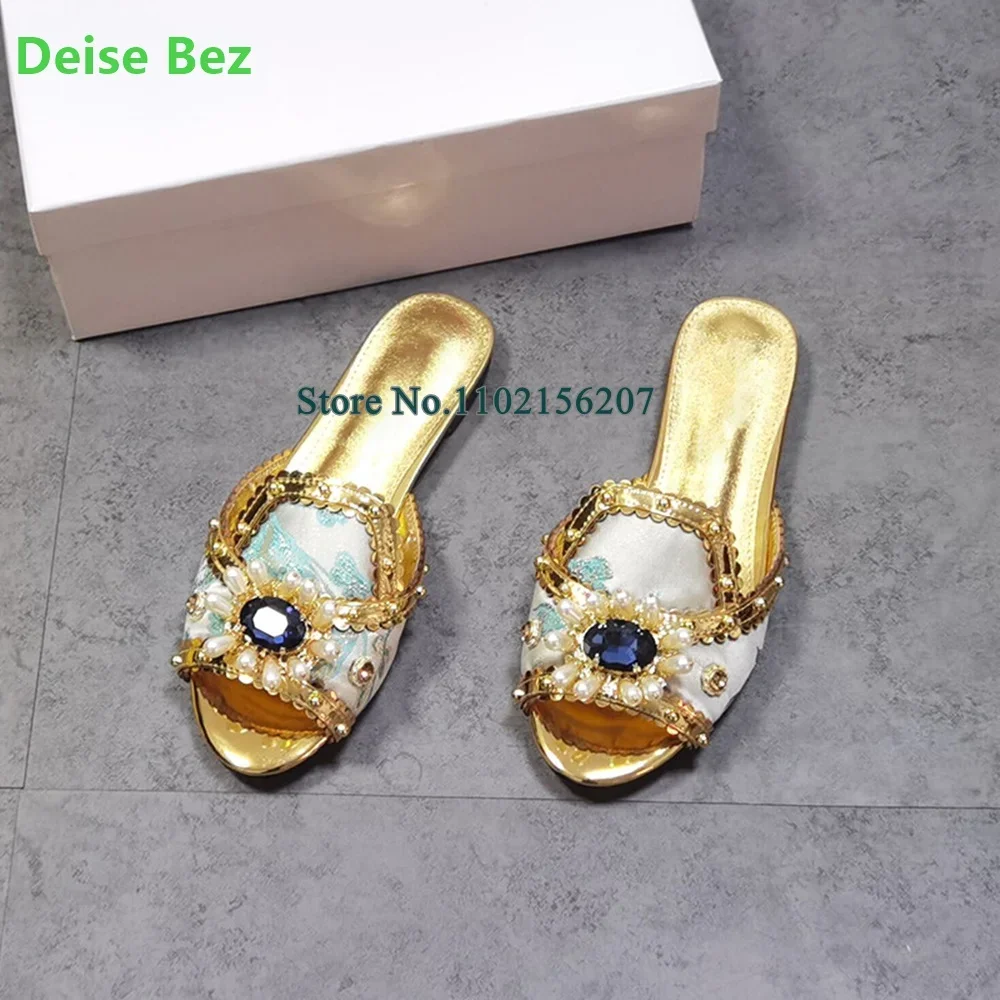 Gold Rhinestone Flower Flat With Slippers For Female Women Round Toe Size 35-43 Summer Fashion Outside Solid Casual Beach Shoes
Gold Rhinestone Flower Flat With Slippers For Female Women Round Toe Size 35-43 Summer Fashion Outside Solid Casual Beach Shoes