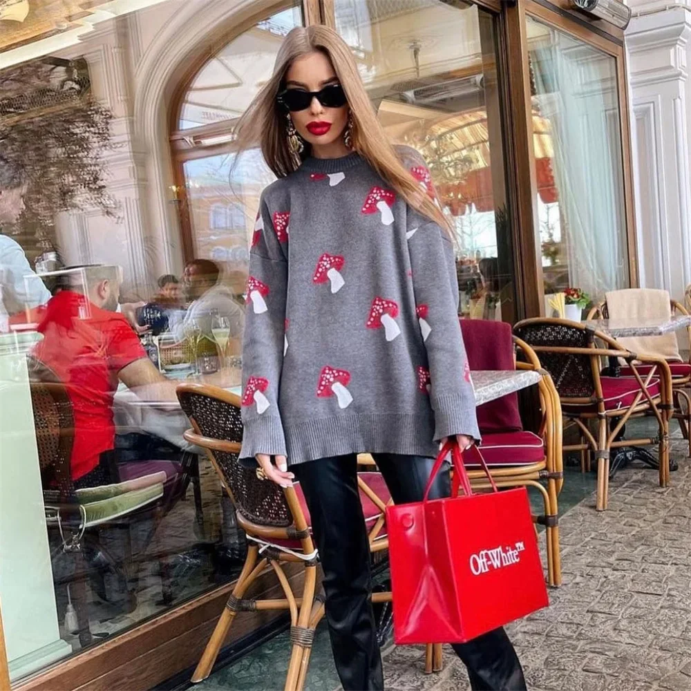 Women's Clothing Trend 2024 New Fashion Mushroom Graphic Print Sweater Long Sleeve Plus Size Tops Loose Casual Street Pullovers
Women's Clothing Trend 2024 New Fashion Mushroom Graphic Print Sweater Long Sleeve Plus Size Tops Loose Casual Street Pullovers