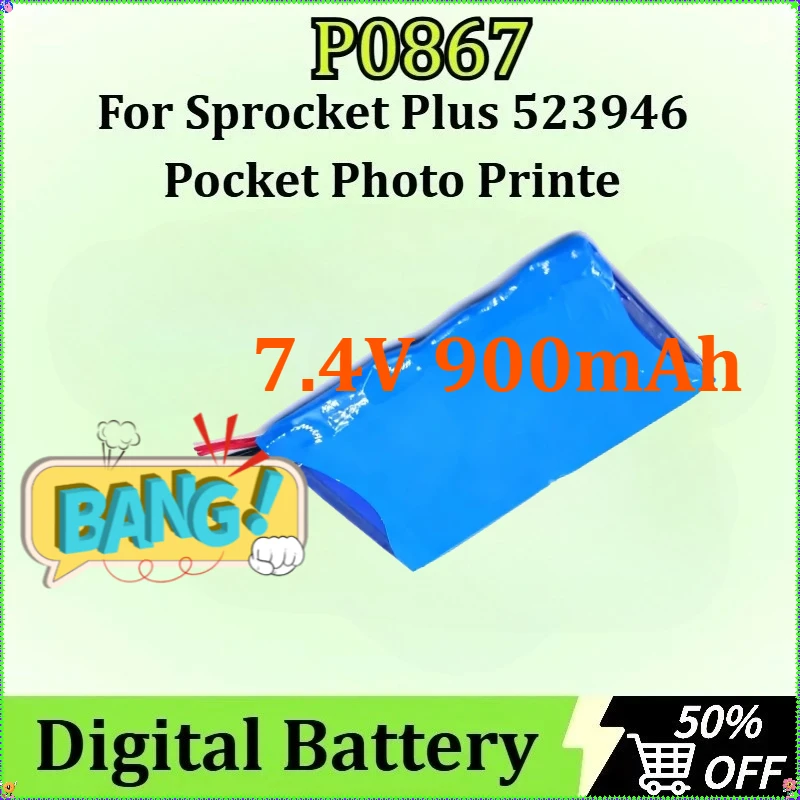 New P0867 Digital Battery 7.4V 900mAh for Sprocket Plus 523946 Pocket Photo Printer Battery
New P0867 Digital Battery 7.4V 900mAh for Sprocket Plus 523946 Pocket Photo Printer Battery