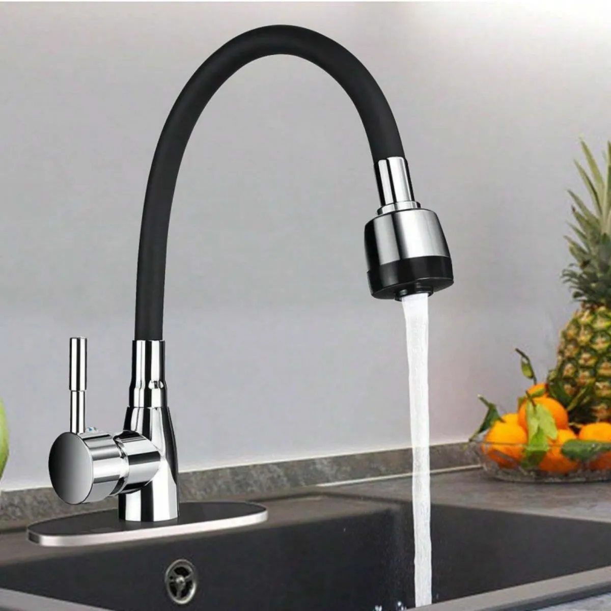 Modern 304 stainless steel kitchen faucet with silicone hose - adjustable, ceramic valve core, no electricity required.
Modern 304 stainless steel kitchen faucet with silicone hose - adjustable, ceramic valve core, no electricity required.
