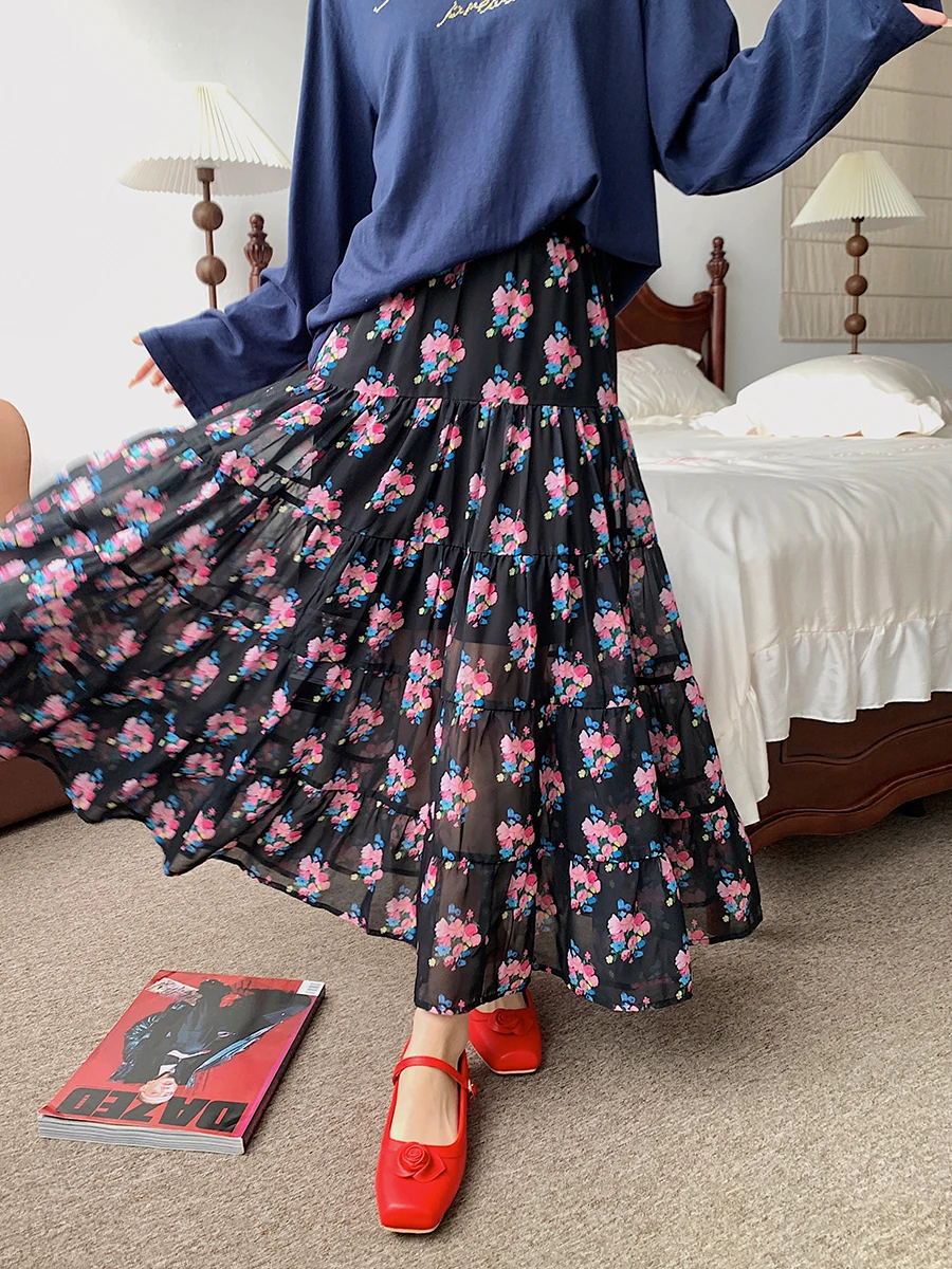 Brand Floral Print Layered Pleated f Skirt DEARSOCUTE Ele Polyester Midi Skirt with Interior Straight Cut
Brand Floral Print Layered Pleated f Skirt DEARSOCUTE Ele Polyester Midi Skirt with Interior Straight Cut