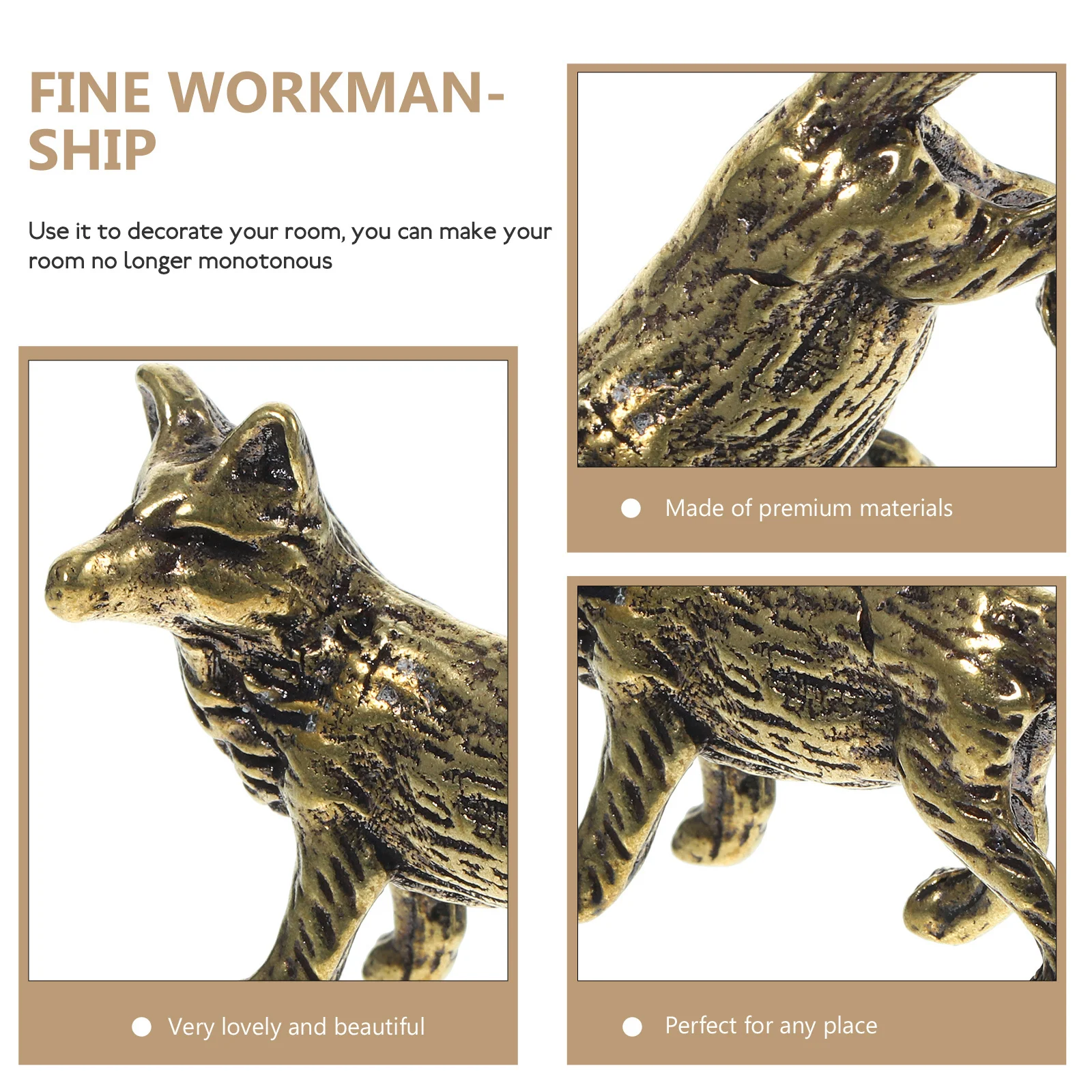 Mini Fox Brass Animal Ornament Retro Style Gold Desktop Decoration for Home Office Table Room Decor
Mini Fox Brass Animal Ornament Retro Style Gold Desktop Decoration for Home Office Table Room Decor